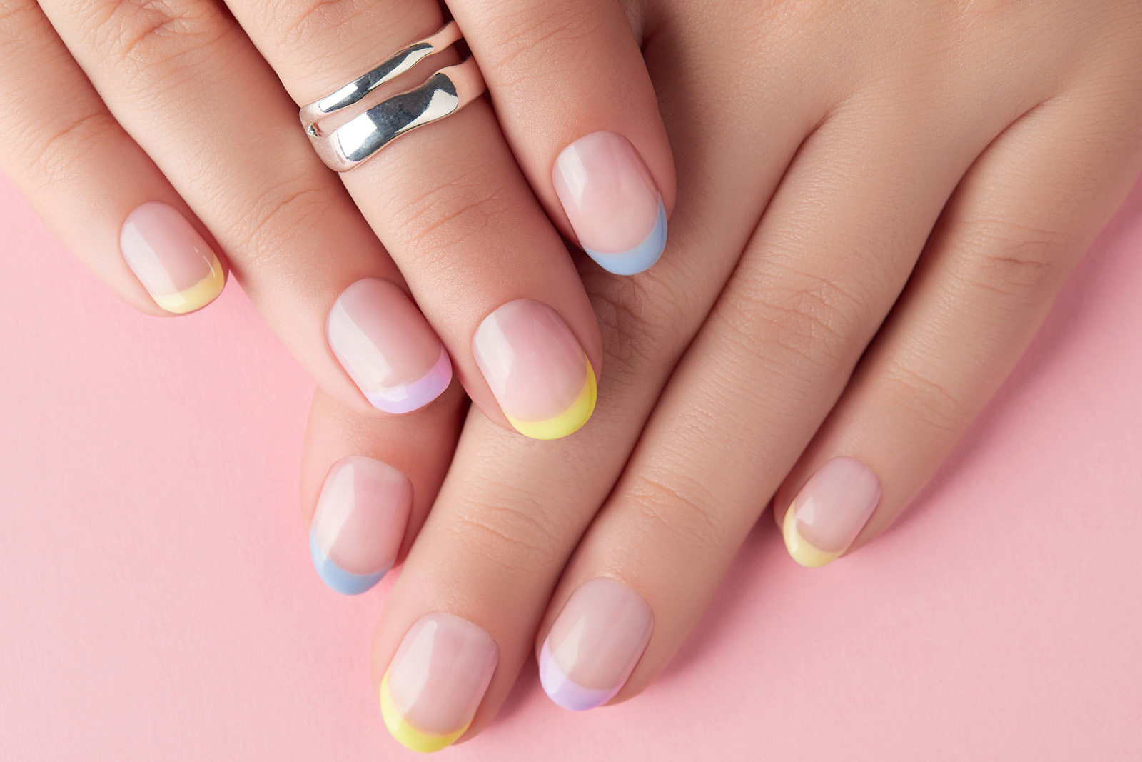 Nail Art Trends - Colorful French Tips Pastel